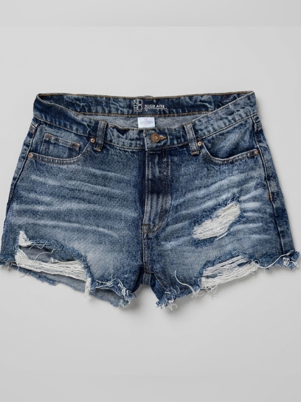 NOBO Distressed Blue Denim Jean Shorts